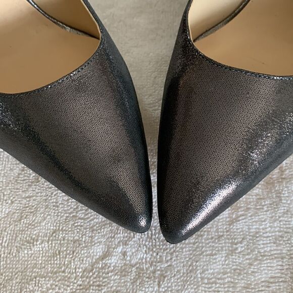 Nine West gray metallic 3 1/2” heels Pointy toe Size 9 W - Picture 4 of 7